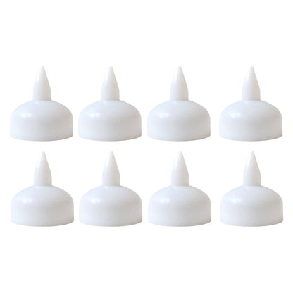 Set of 8 Wukusy round LED flameless tealight candles for home decor, with a warm, flickering glow and realistic flame effect.
