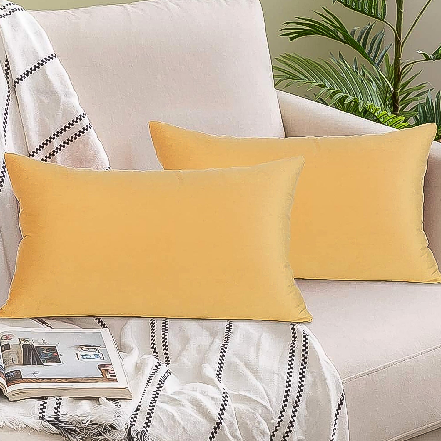 Soft Wukusy pillow cover for couch, 70x40 cm, single decorative home improvement pillow cover for sofa cushions.