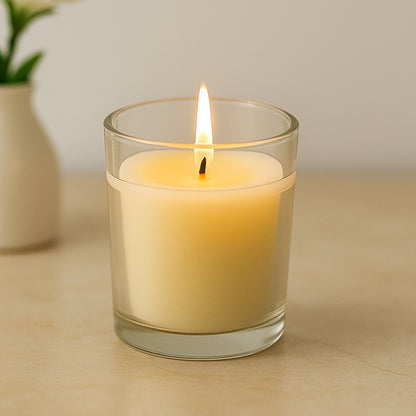 Wukusy Inlief scented votive jar candle in a 50g glass holder, perfect for home decor and creating a cozy atmosphere.