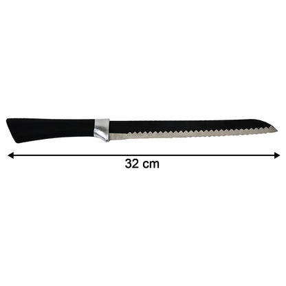 Wukusy premium 32 cm serrated bread knife with ergonomic handle for slicing bread easily in the home kitchen