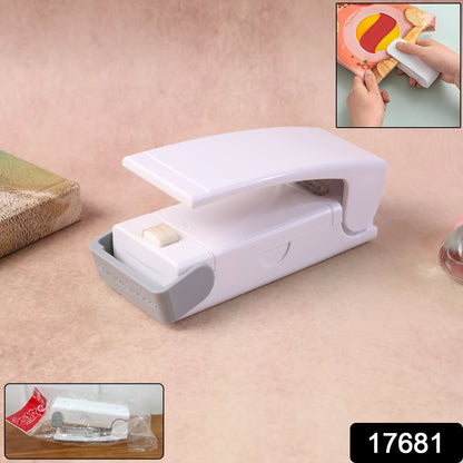 Wukusy portable mini heat sealer machine for plastic bags, compact home and kitchen tool, black and silver design.