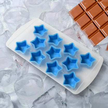 Wukusy silicone ice cube tray with multi fruit-shaped molds for creative, colorful ice cubes in a home kitchen setting