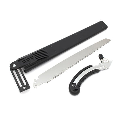 Wukusy garden hand pruning saw with cover, 50 cm long, designed for cutting tree branches and pruning in outdoor gardening tasks
