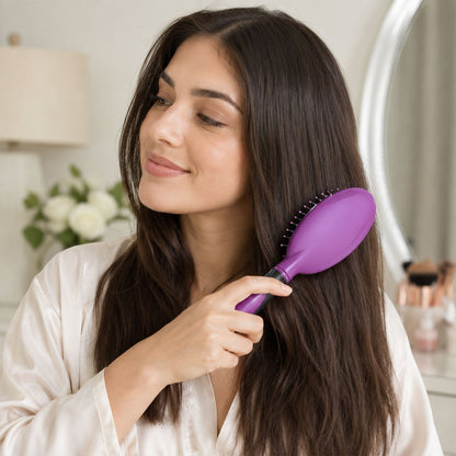 Wukusy cushioned paddle hair brush with ball tip bristles, suitable for men and women, shown on a white background.