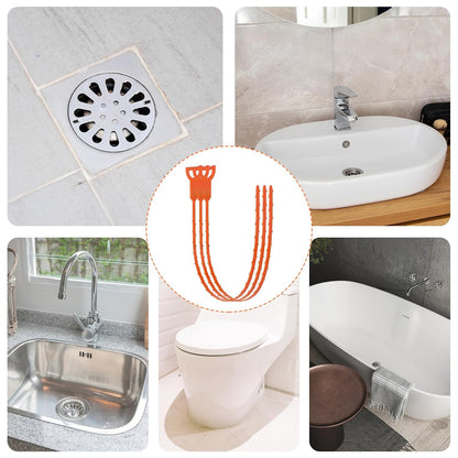 Wukusy flexible sink drain cleaning sticks, 50 cm long, shown in a pack of three, ideal for household drain maintenance.