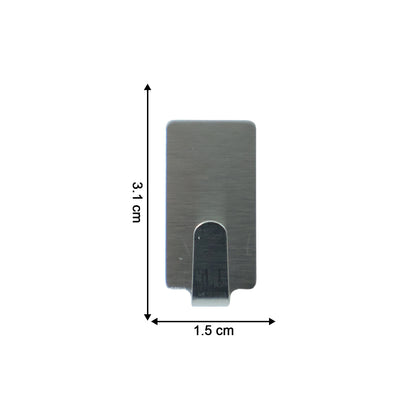 Set of 6 Wukusy self-adhesive wall hooks on a surface, showing their sleek design and easy-to-apply adhesive backing.
