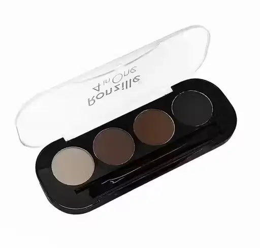 Ekom eyebrow palette kit with multicolor matte finish featuring various shades for eyebrow shaping and coloring.