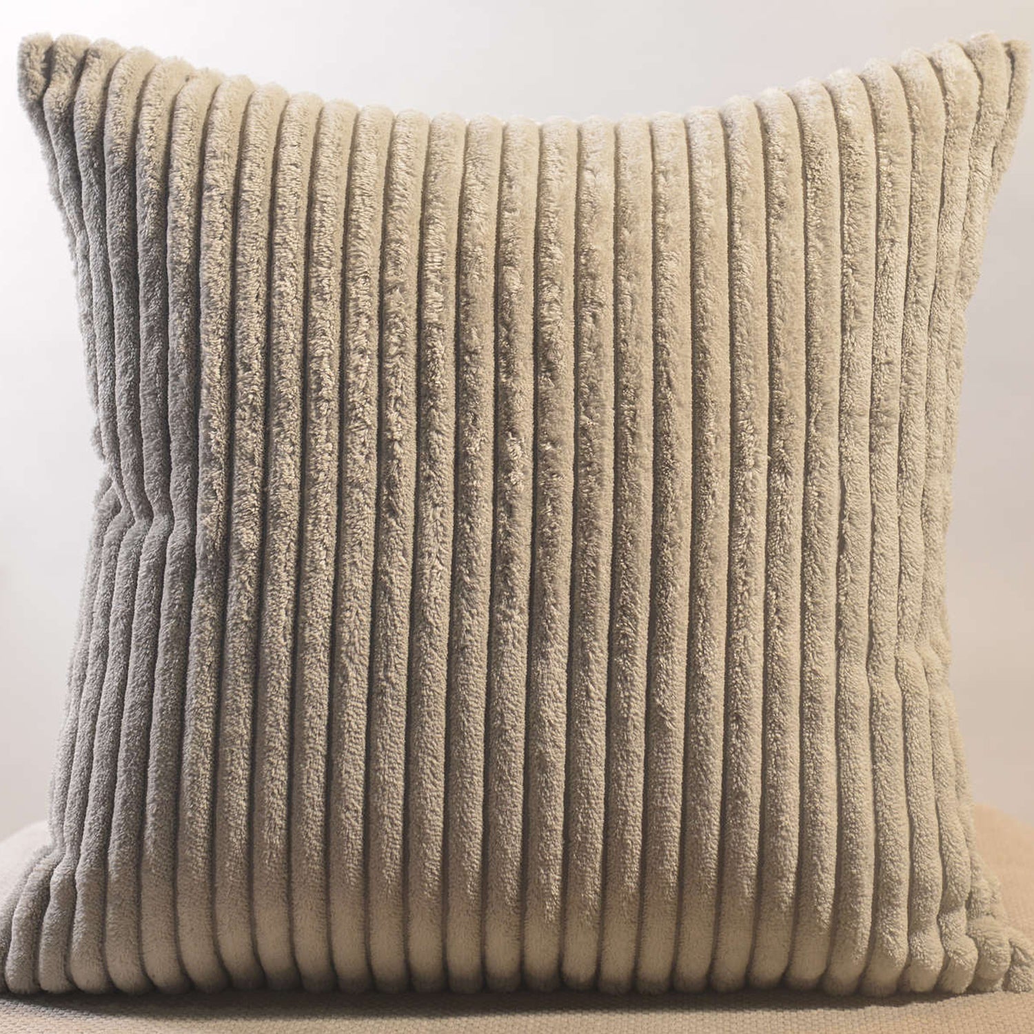 Wukusy 16x16 inch soft corduroy throw pillow cover for couch or bed, decorative square pillowcase for home and farmhouse decor