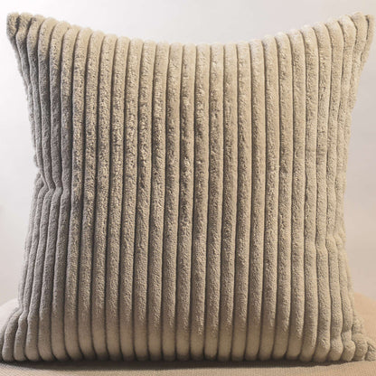 Wukusy 16x16 inch soft corduroy throw pillow cover for couch or bed, decorative square pillowcase for home and farmhouse decor