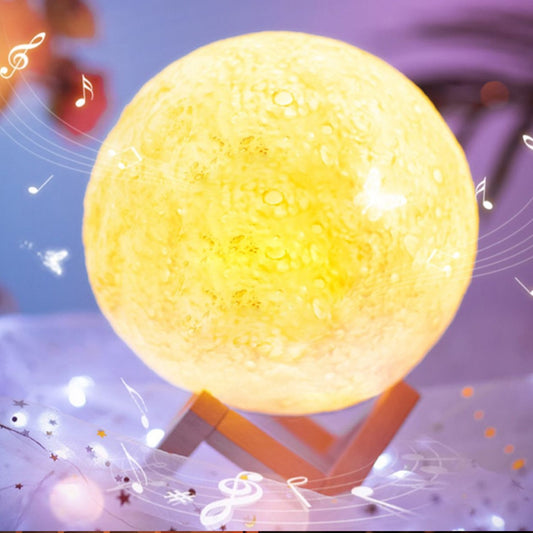 Wukusy 3D Power Moon Lamp with touch control, adjustable brightness, glowing with realistic lunar surface details.