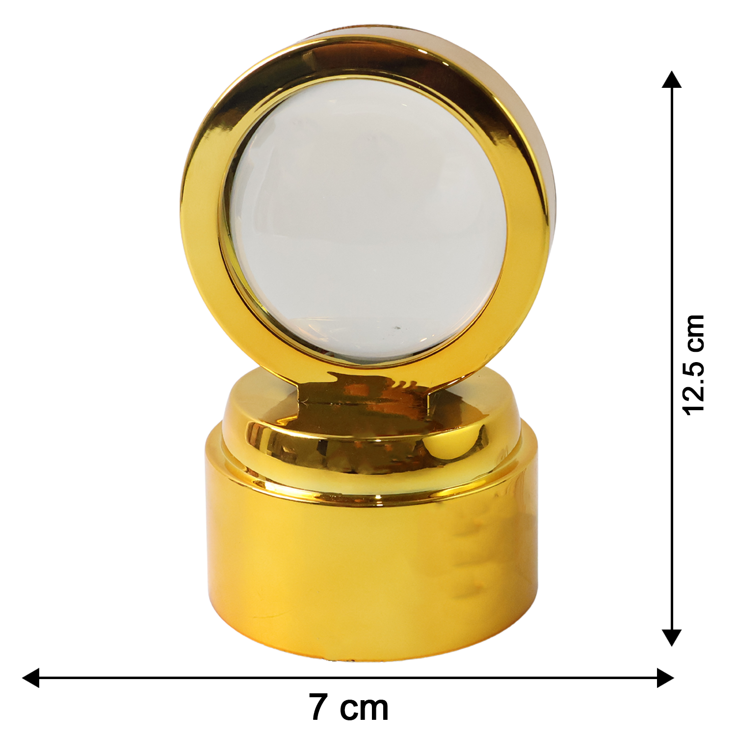 Wukusy Ganpati Bapa 3D crystal ball night light with LED illumination, designed for office decor, showing detailed Ganpati idol inside.