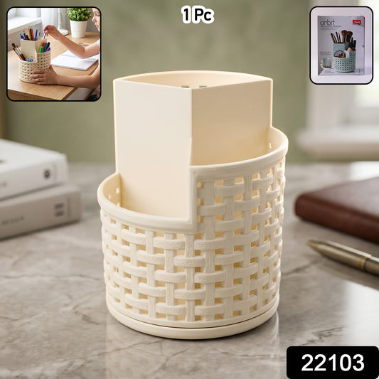 Wukusy Apex Orbit revolving organizer stand with 360-degree rotation, showcasing a compact, rotating holder for versatile storage.