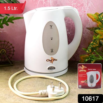 Wukusy Orbit electric kettle in stainless steel, 1.5-liter capacity, with a sleek design for home and kitchen use