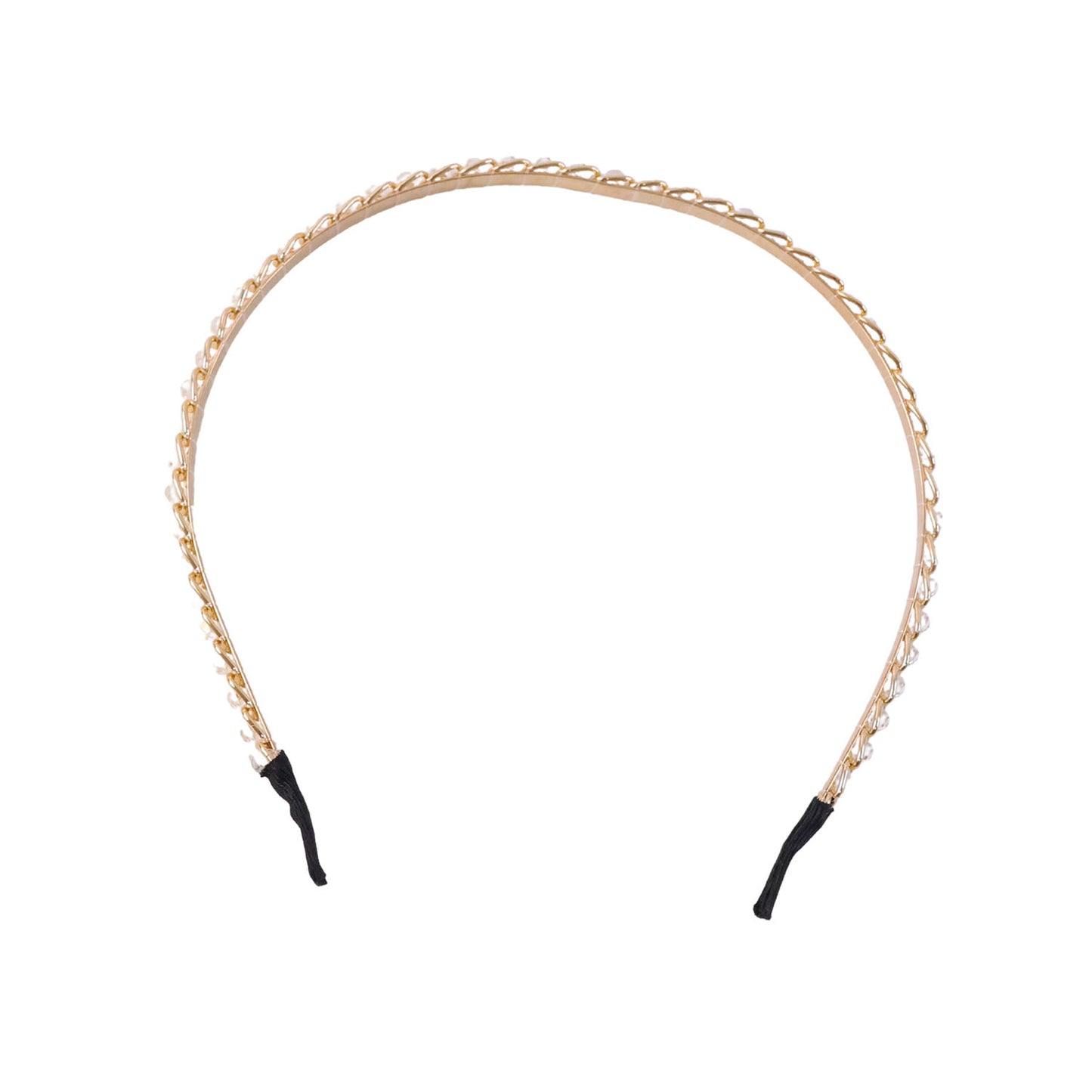 Elegant crystal-studded metal hair band by Wukusy, featuring sparkling crystals and a sleek design for stylish hair accessories.