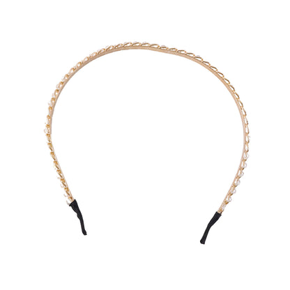 Elegant crystal-studded metal hair band by Wukusy, featuring sparkling crystals and a sleek design for stylish hair accessories.
