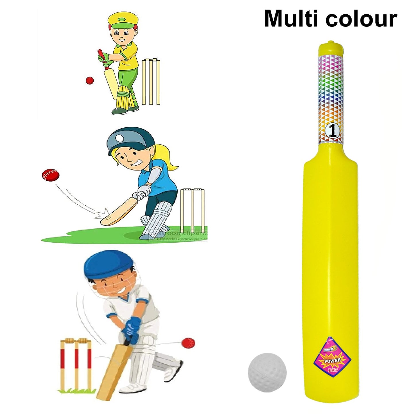 Wukusy plastic cricket bat and ball set for boys and girls, colorful toy cricket equipment for outdoor play