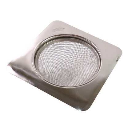Wukusy stainless steel square sink strainer with fine mesh for trapping debris, fits standard kitchen sinks, durable and easy to clean.