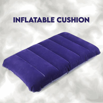 Blue Wukusy 510 Velvet Air Inflatable Travel Pillow, compact and comfortable for travel and on-the-go comfort.
