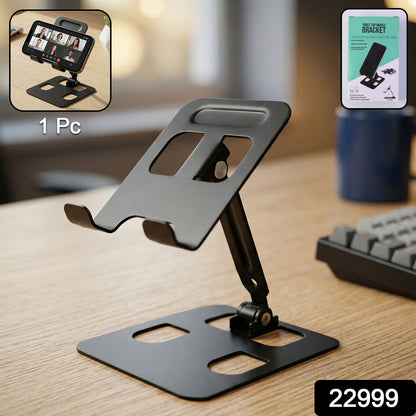 Wukusy adjustable metal table top mobile stand with secure grip and sturdy construction for phones or small devices.