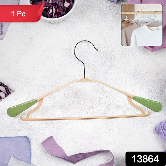 Wukusy PP cloth hanger with zinc-plated steel hook, single home improvement clothes hanger for organizing garments.