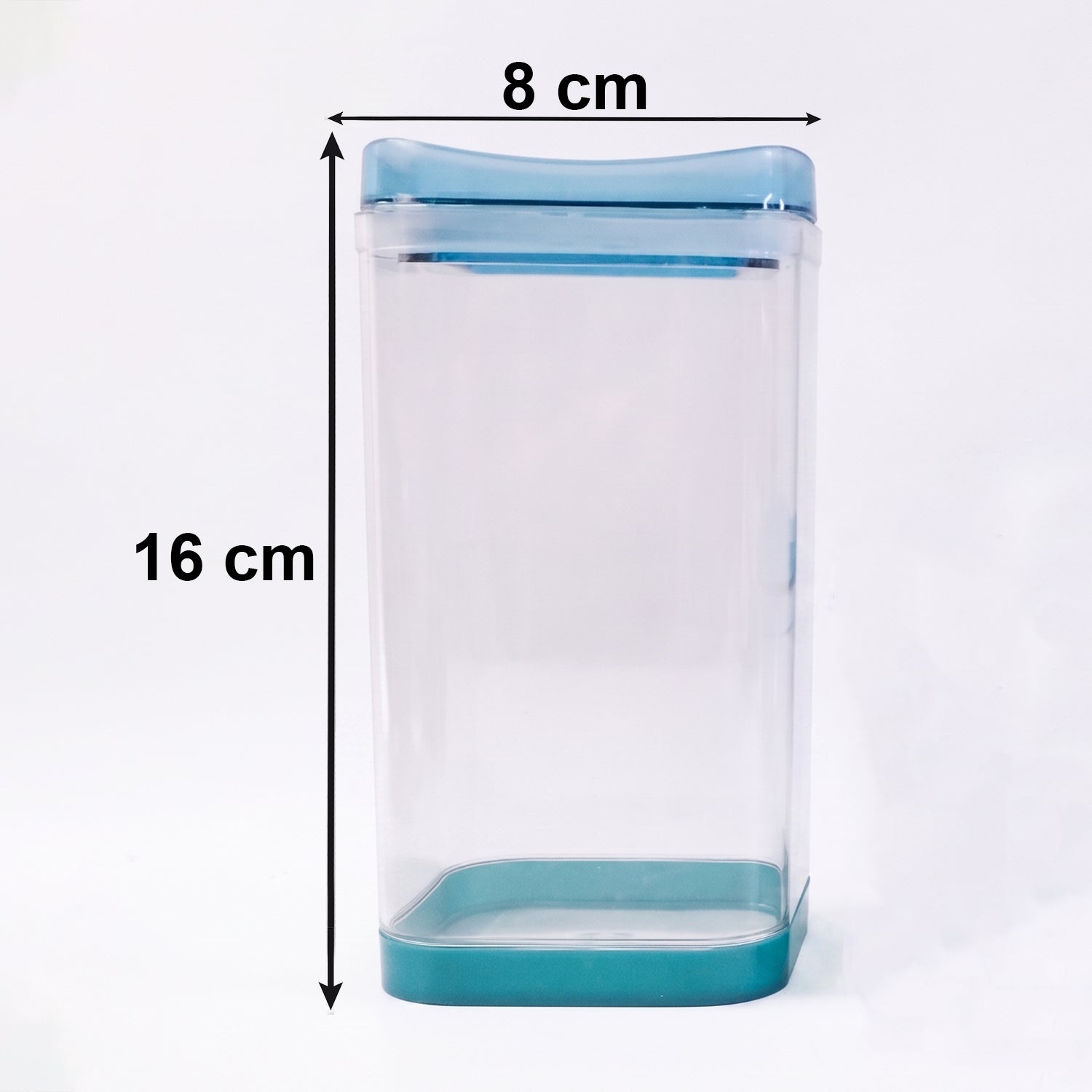 Set of four Wukusy Squarion airtight plastic storage containers for kitchen and grocery organization.