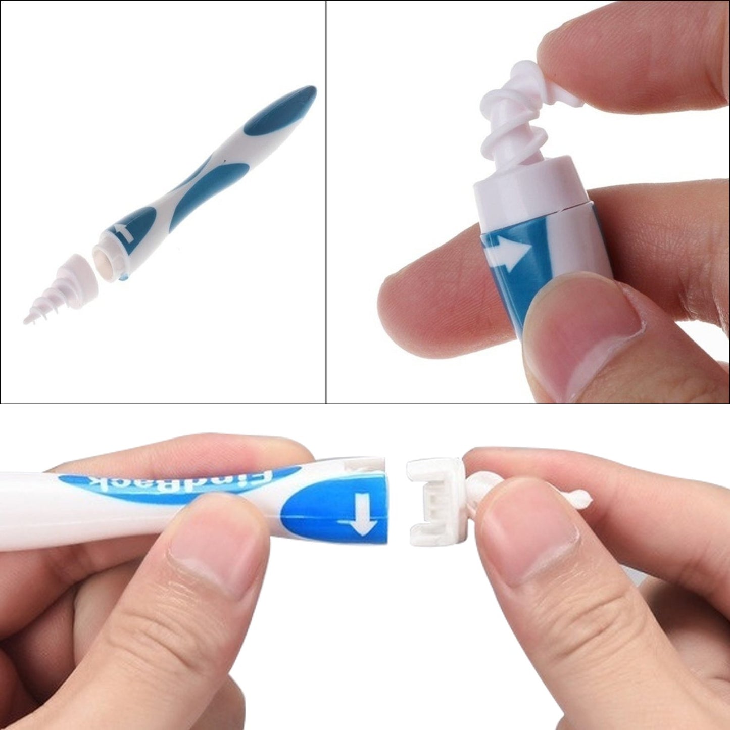 Wukusy 4656 Smart Swab silicone earwax removal tool with 16 soft disposable tips, designed for safe and easy ear cleaning.