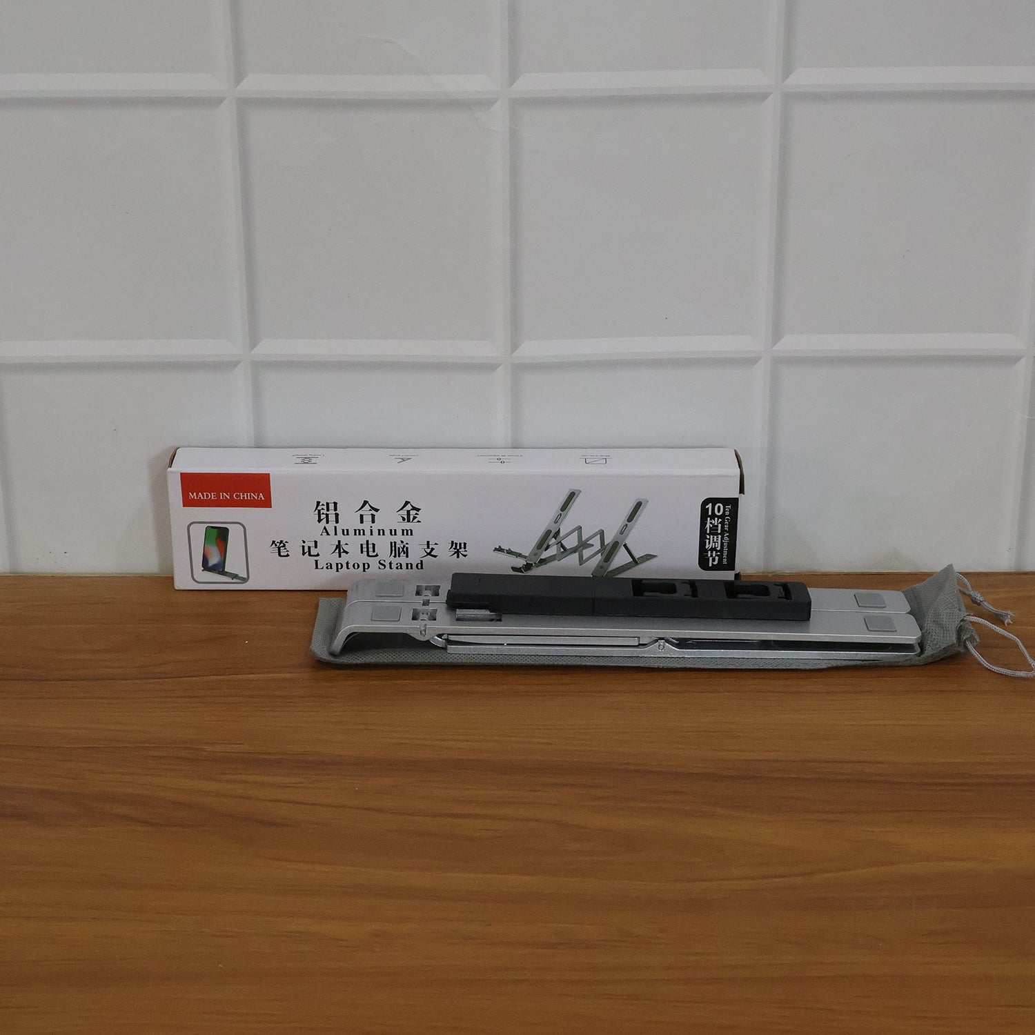 Wukusy adjustable foldable aluminium laptop stand with ergonomic design, compact and lightweight for portable use