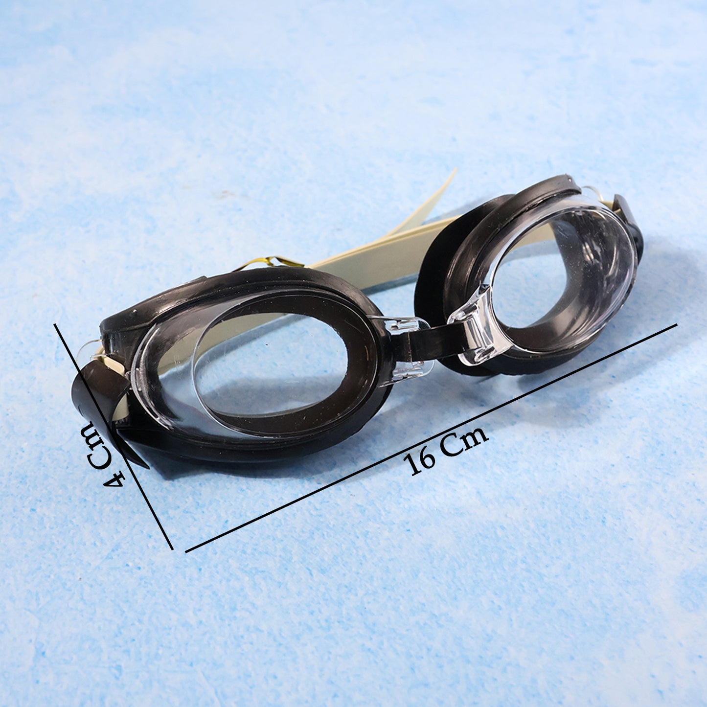 Wukusy UV protection swimming goggles showing clear lenses and adjustable strap for comfortable fit in the water