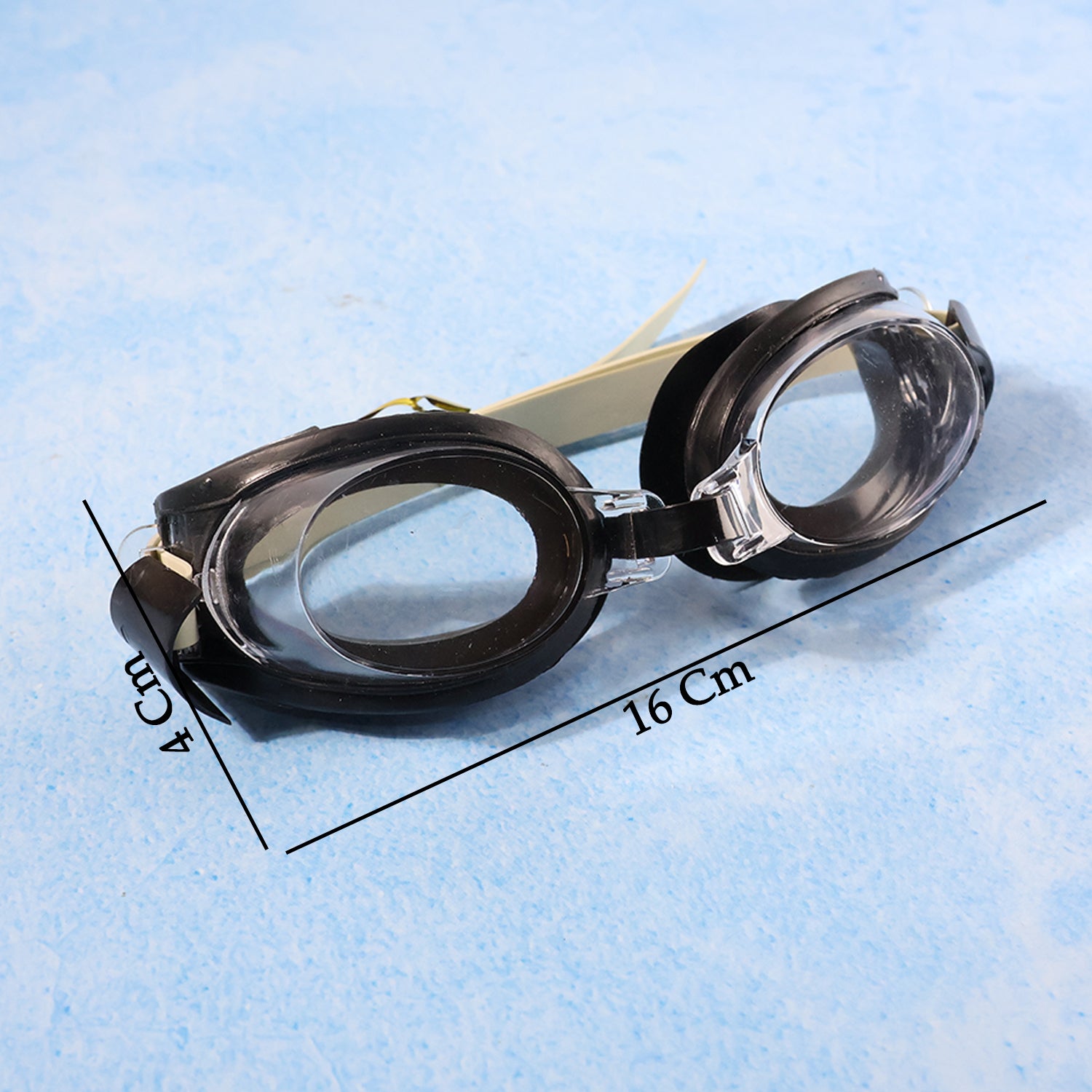 Wukusy UV protection swimming goggles showing clear lenses and adjustable strap for comfortable fit in the water
