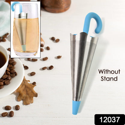 Colorful reusable Wukusy umbrella-shaped tea strainer without tray, suitable for home and kitchen use, in mixed colors.