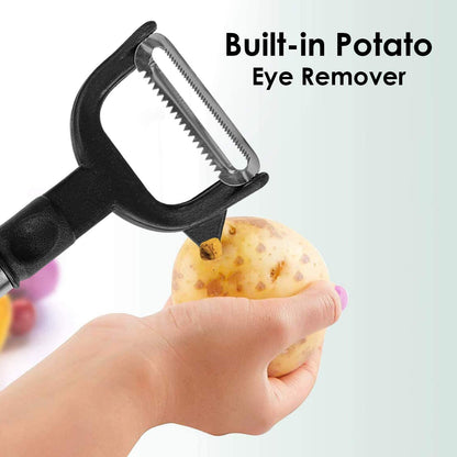 Wukusy 2618 2-in-1 double julienne and vegetable peeler with ergonomic handle and stainless steel blades for easy vegetable prep