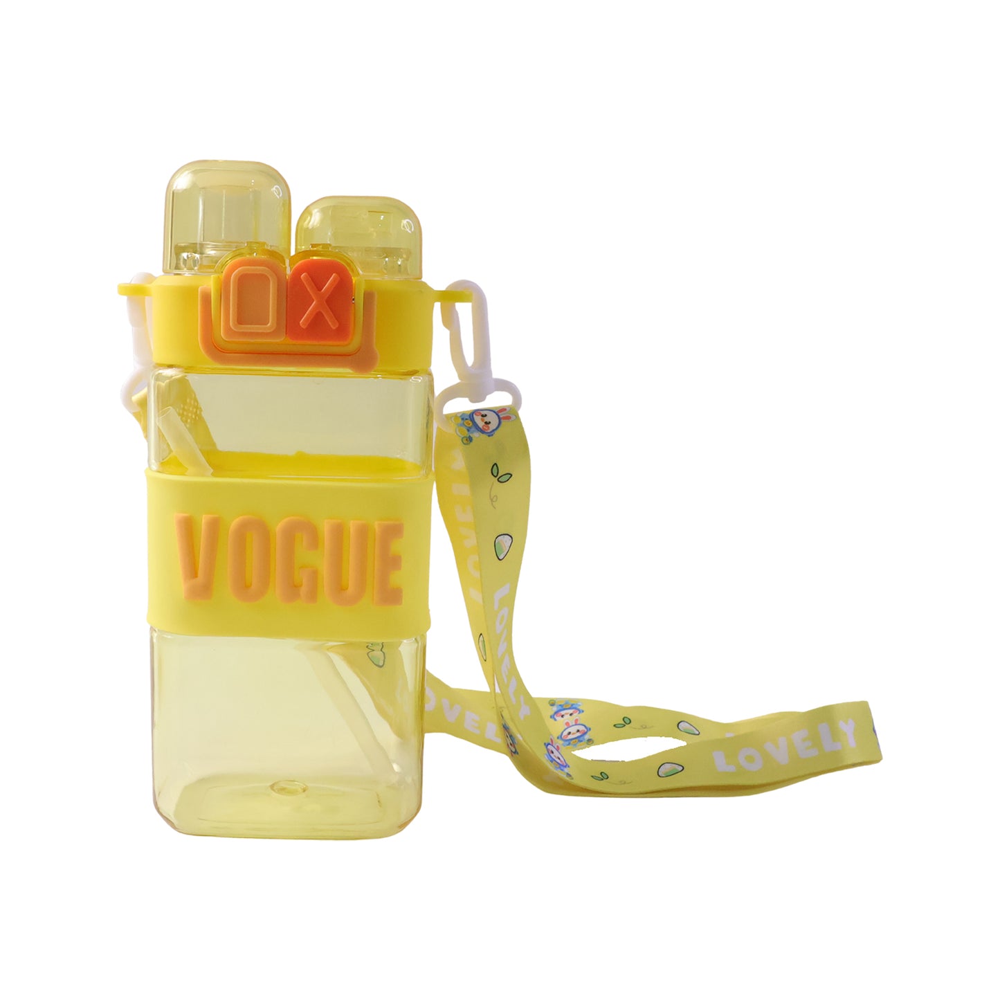 Kids plastic water bottle by Wukusy with straw and leakproof lid, 500ml, featuring colorful design and durable construction.