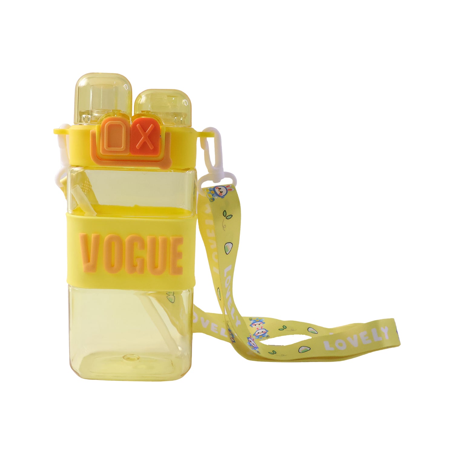 Kids plastic water bottle by Wukusy with straw and leakproof lid, 500ml, featuring colorful design and durable construction.