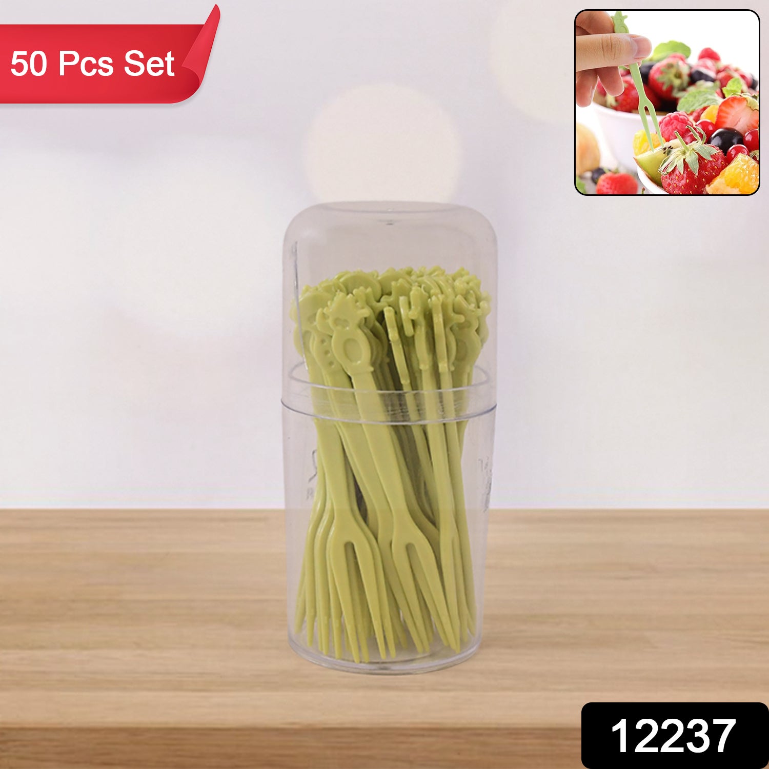 Wukusy plastic fruit forks set of 50 mini dessert forks for cake and fruit, lightweight and durable for party servings
