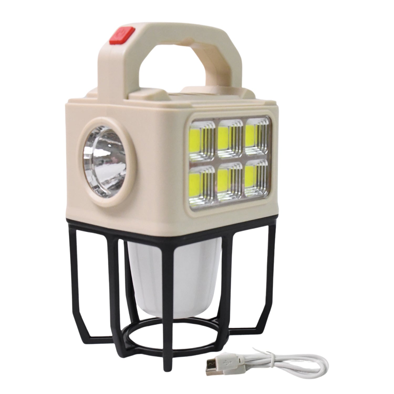 Wukusy solar portable camping lantern with three light modes, compact design, and adjustable brightness for outdoor camping.