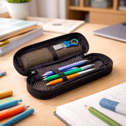 Wukusy premium fabric zipper pencil pouch in vibrant colors with a spacious interior and durable zipper closure.