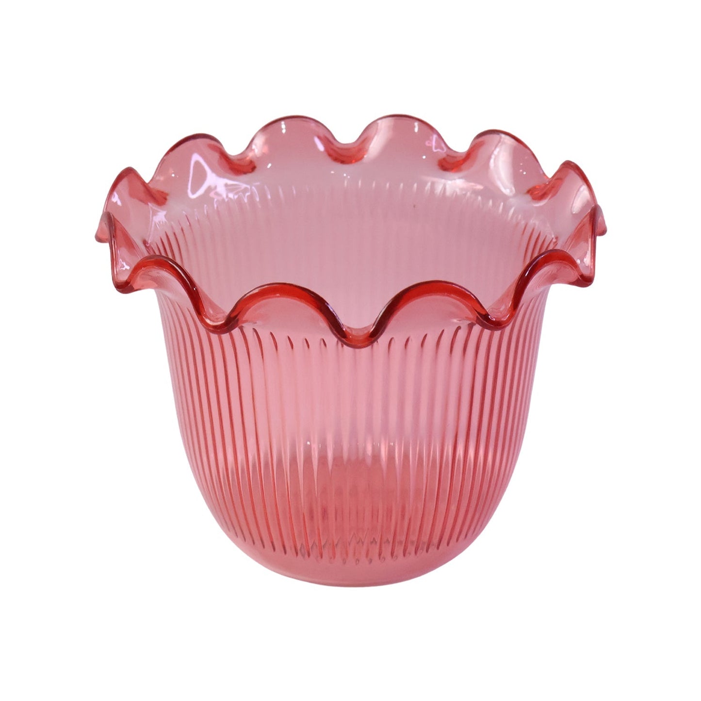 Wukusy decorative ruffled flower pot planter with floral design, ideal for home table decor and indoor plant display.