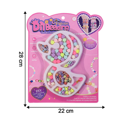 Wukusy DIY kids beading jewelry making craft kit with colorful beads, strings, and tools for creative jewelry projects
