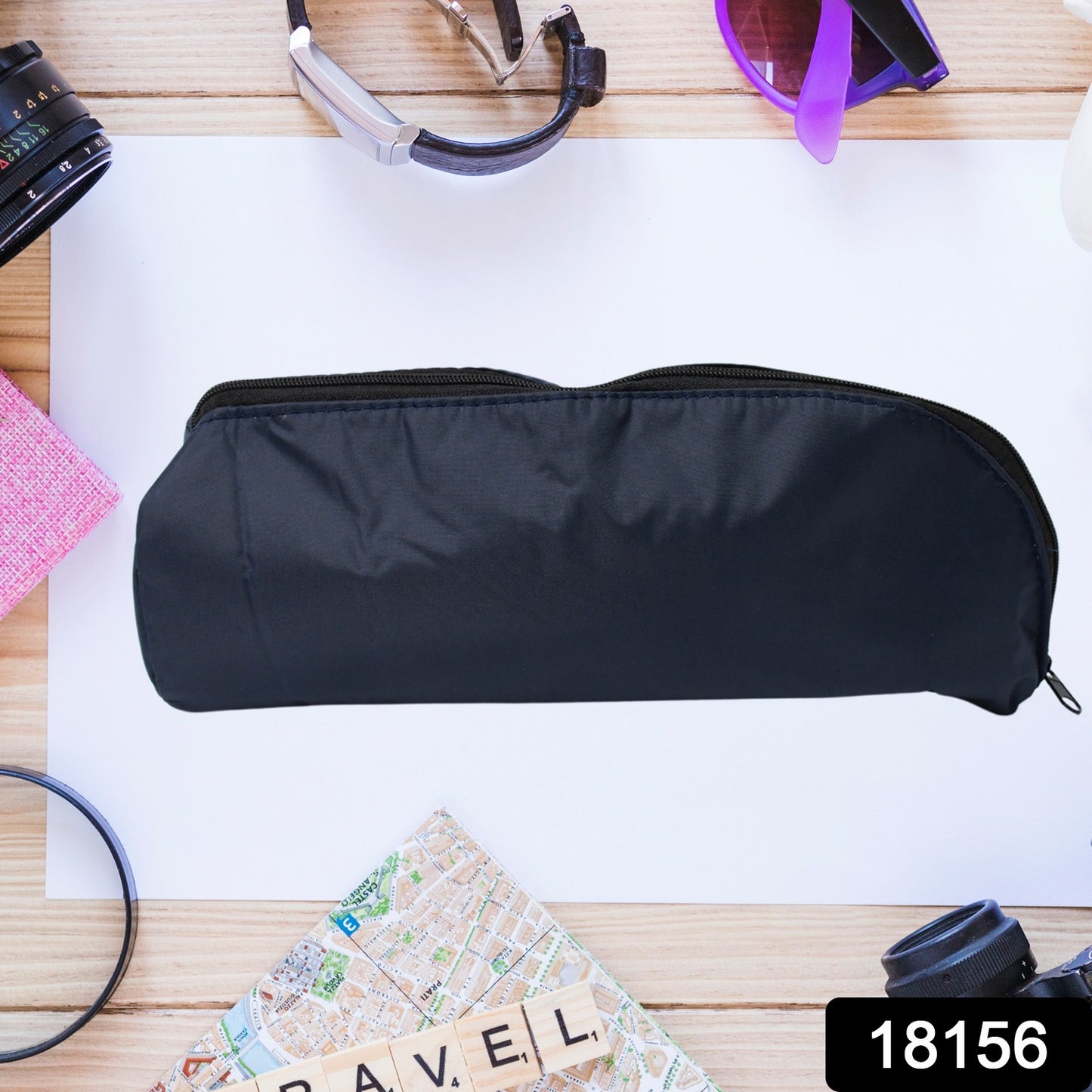 Reusable Wukusy multipurpose washable pouch for pens, pencils, and stationery, ideal for travel and office organization.