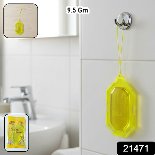 Wukusy citrus gel bathroom air freshener hanging gel in a 9.5g container, fresh citrus scent, designed to hang in bathrooms.