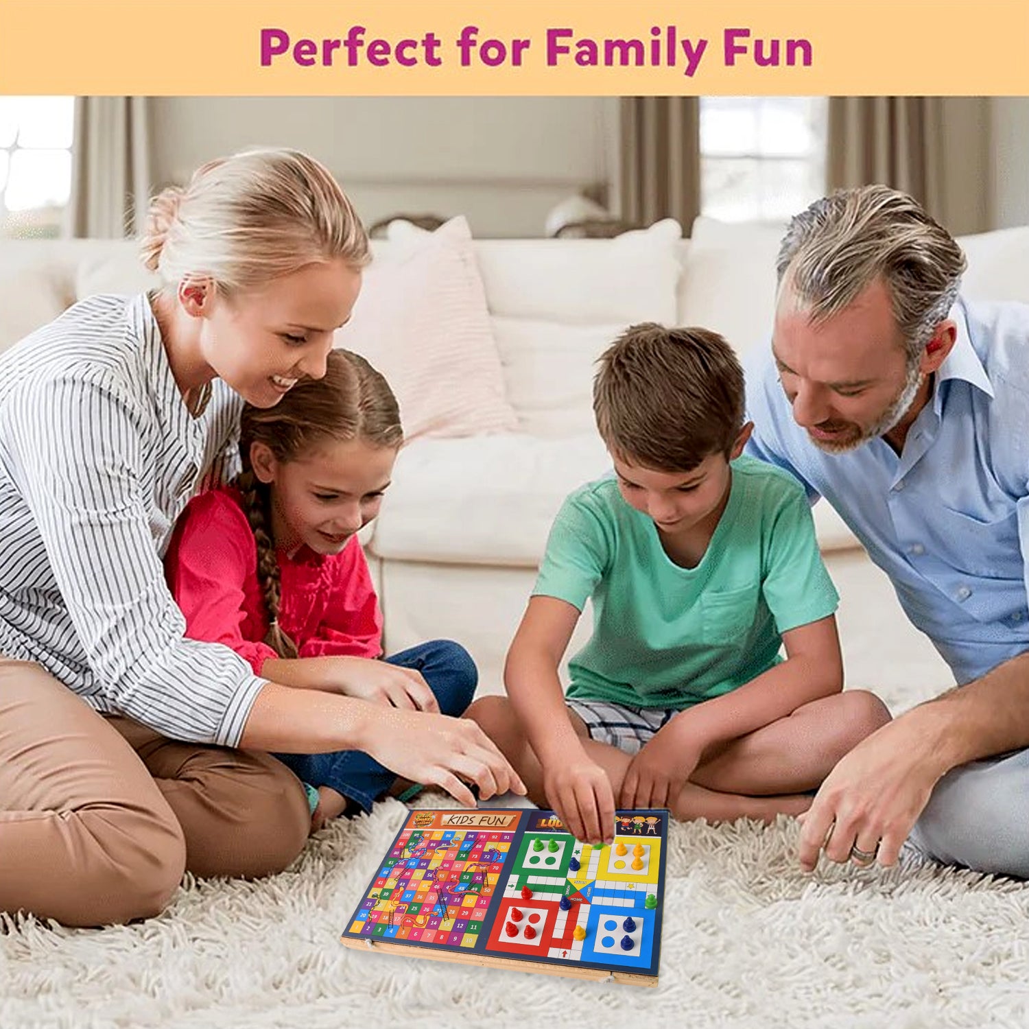 Wukusy wooden 3-in-1 game set with Ludo, Snakes and Ladders, and desktop football on a wooden surface.