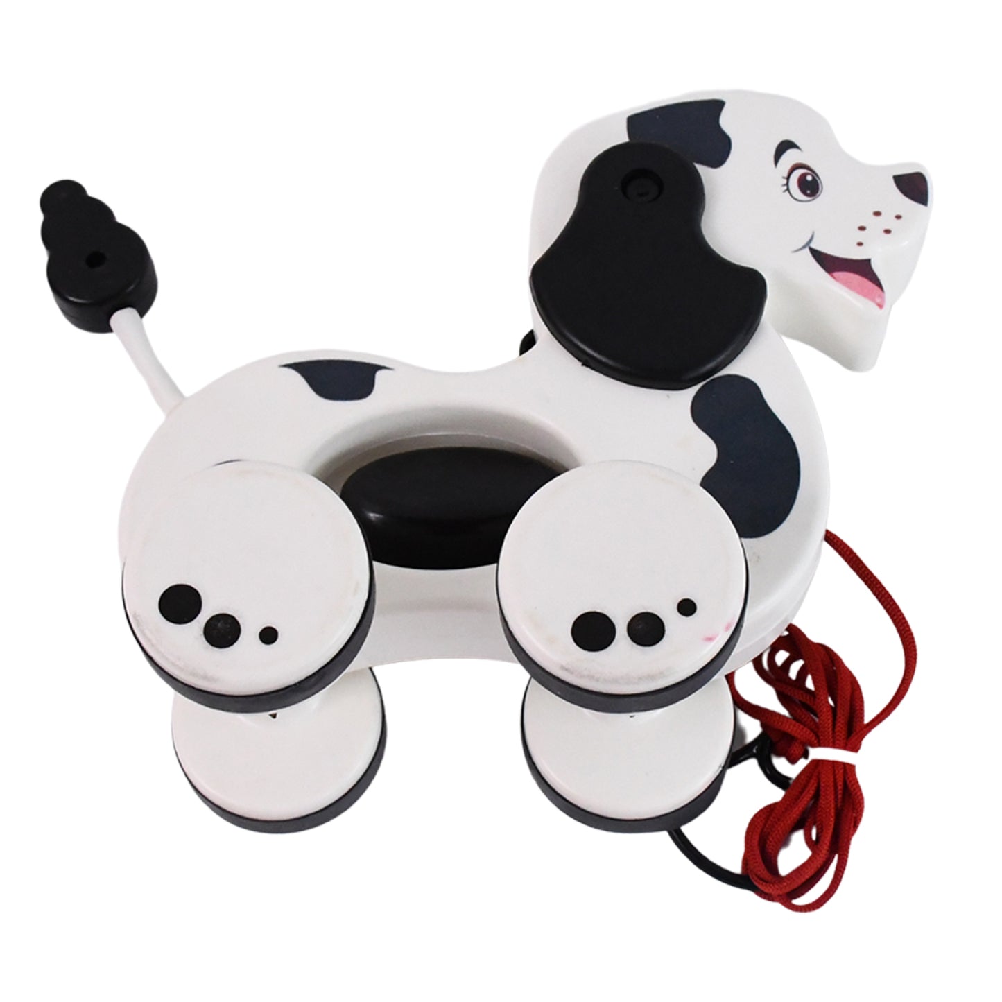 Wukusy dog pull along toddler toy with attractive colorful design, featuring a friendly dog figure and a string for easy pulling.