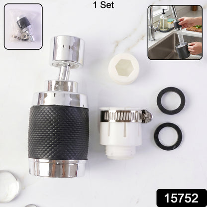 Wukusy kitchen water faucet sprayer with 360-degree rotatable tap extender and nozzle for sink, 1-piece set