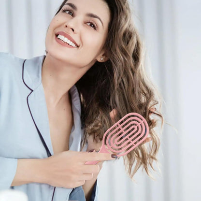 Wukusy curved vented styling massage hair brush for detangling, suitable for men and women, with vented design for easy airflow