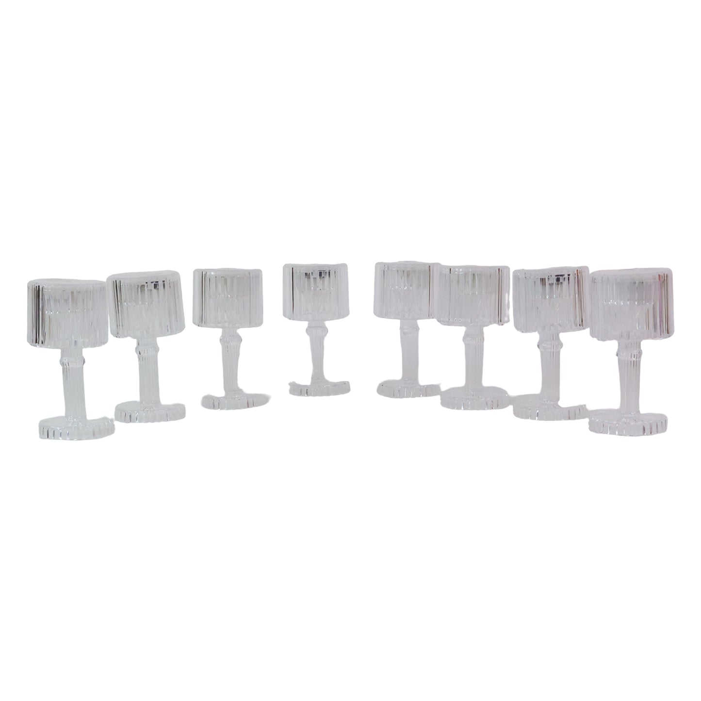 Set of 8 Wukusy LED crystal-effect table lamps for home decor, featuring elegant crystal-like design and warm lighting.