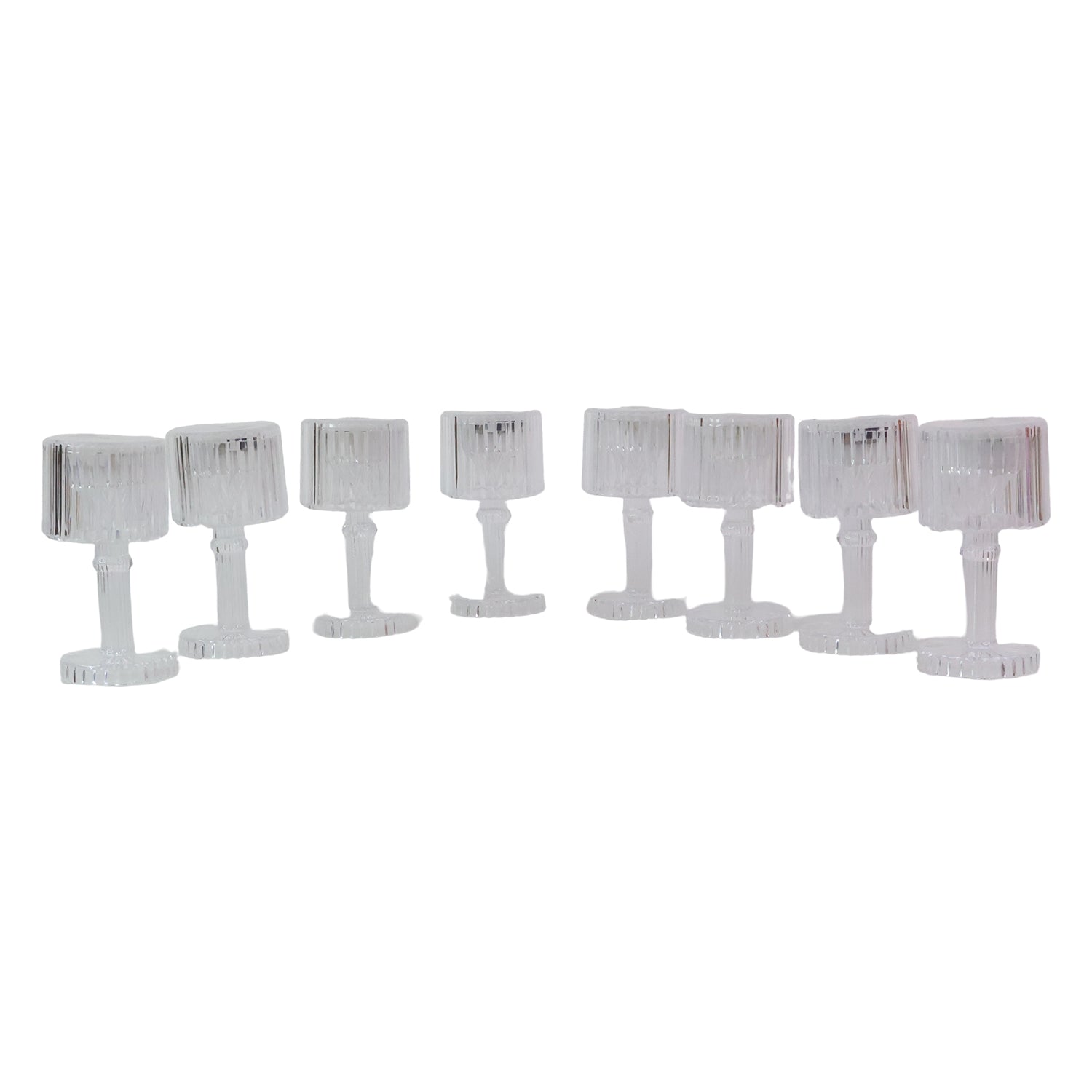 Set of 8 Wukusy LED crystal-effect table lamps for home decor, featuring elegant crystal-like design and warm lighting.