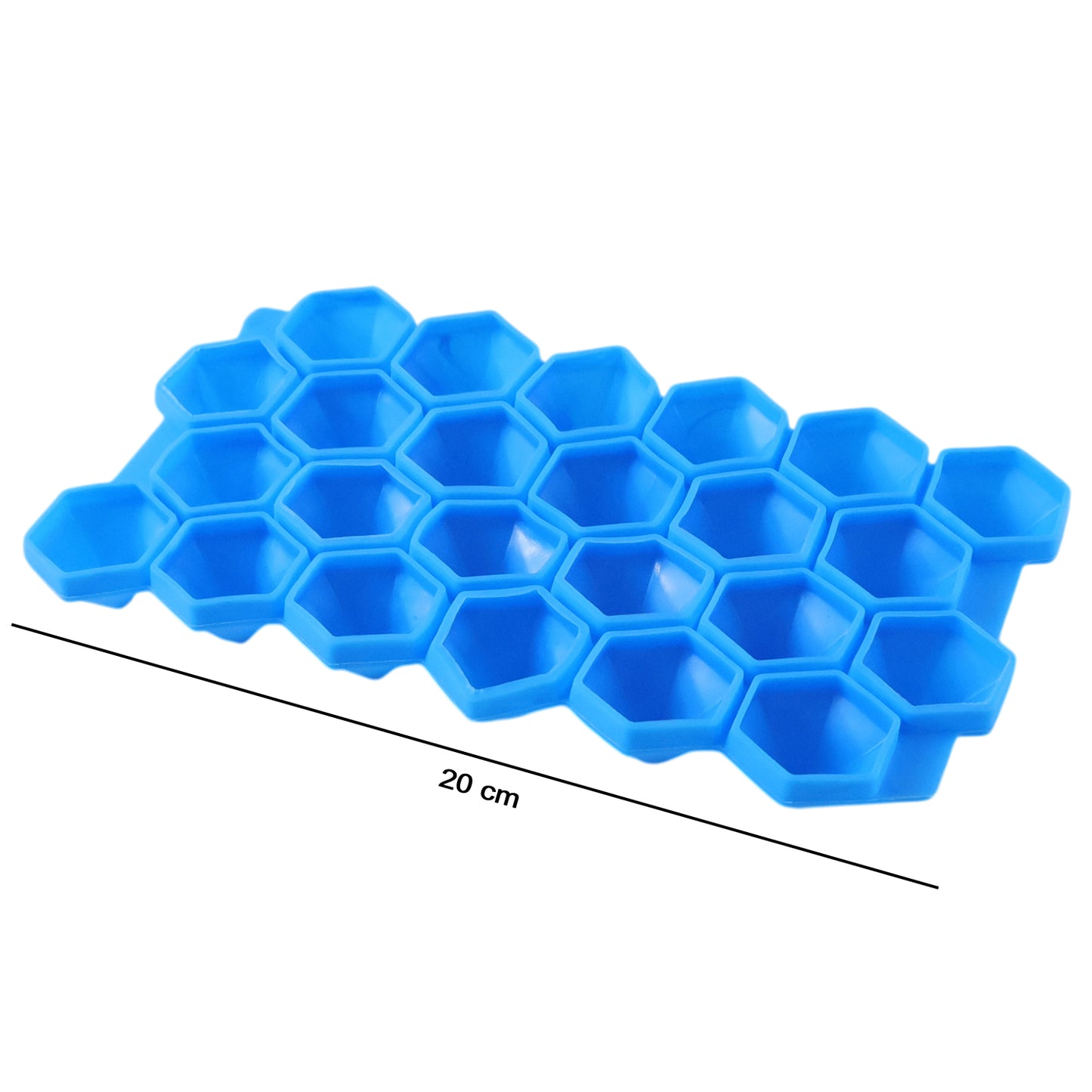 Flexible silicone diamond ice cube tray by Wukusy with multiple diamond-shaped ice molds on a kitchen countertop