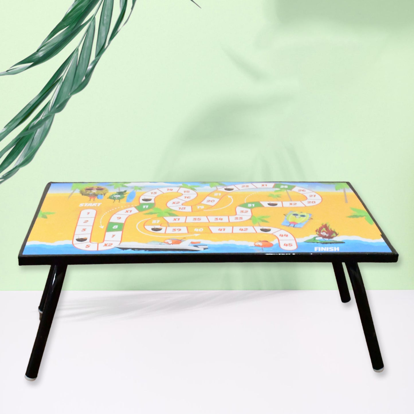 Foldable Wukusy multipurpose office game and study table, 48x28 cm, with a mix design for versatile use in bed or office settings.