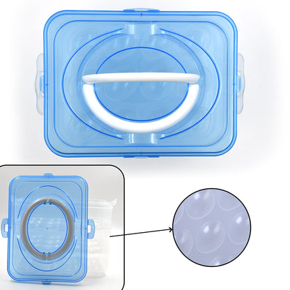 Wukusy 3-layer plastic refrigerator egg storage box with 36 grid compartments for organizing eggs in the kitchen.