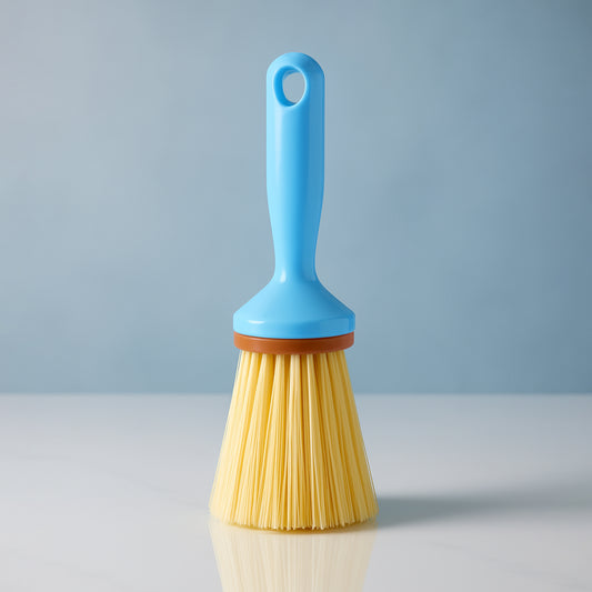 Wukusy multi-purpose plastic cleaning brush with short handle, featuring stiff bristles for scrubbing various surfaces